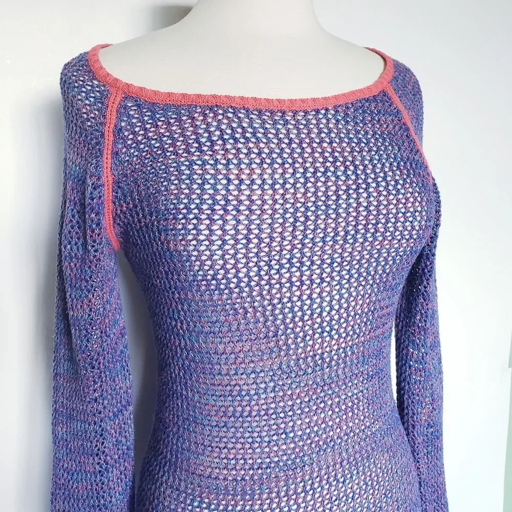ROXY Purple/Pink Big Knit Sweater - Medium -